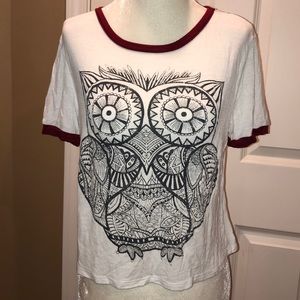 White owl crop top EUC C Mini size: medium